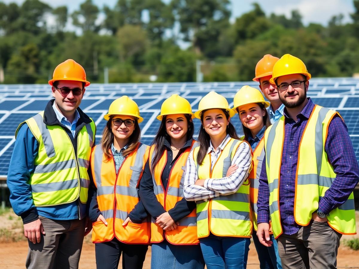 The We Recycle Solar field team at a utility-scale solar site